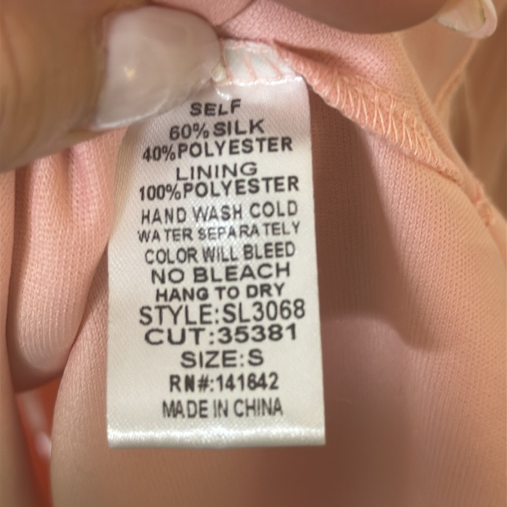 She + Sky 60% Silk Pink Ruffled Cut-Out Mini Dress PTP: 16”-18” - Picture 9 of 10